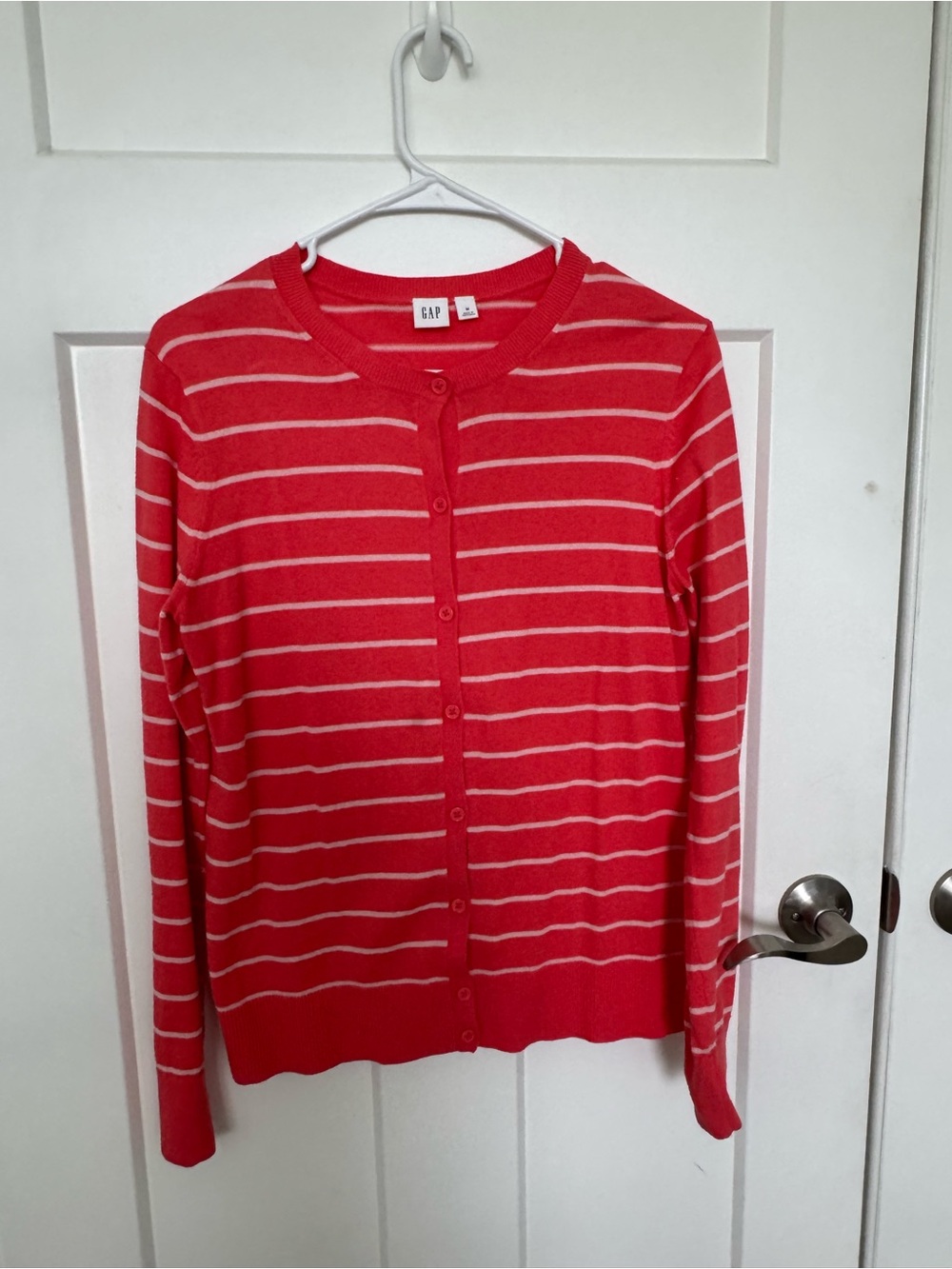 GAP Women's Striped Button-Up Sweater